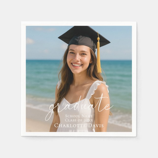 Guardanapo De Papel Graduation party photo script  (Frente)