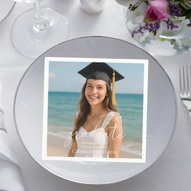 Guardanapo De Papel Graduation party photo script luncheon (Criador carregado)