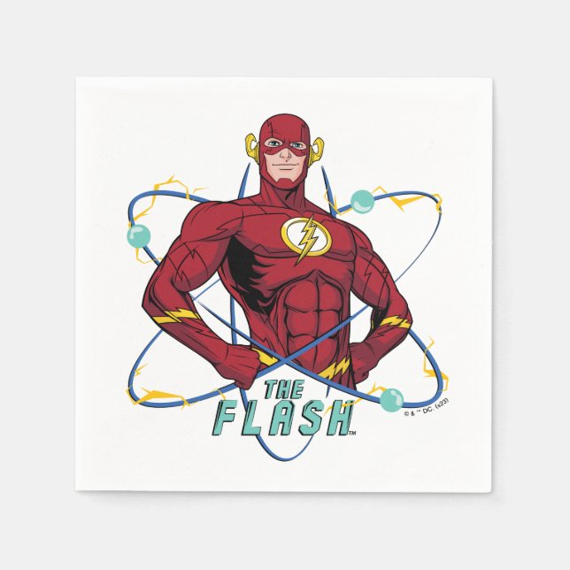 Guardanapo De Papel Gráfico Atômico Flash de Cartoon (Frente)