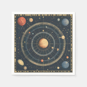 Guardanapo De Papel Gráfico Celestial Centrado em Júpiter Design (3)