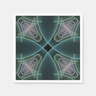 Guardanapo De Papel Gráfico de Arte Geométrica Teal Moderna
