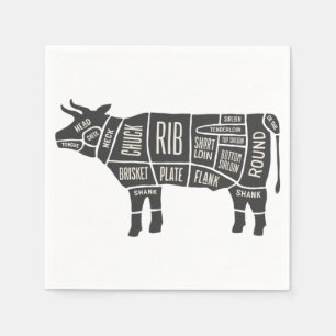 Guardanapo De Papel Gráfico de Botões de Vaca