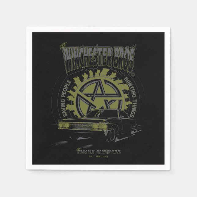 Guardanapo De Papel Gráfico de Carro "The Winchester Bros" sobrenatura (Frente)