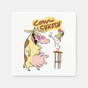 Guardanapo De Papel Gráfico de Sorriso de Vaca e Galinha