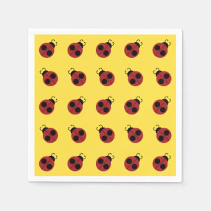 Guardanapo De Papel Gráfico Ladybug Retro-Amarelo