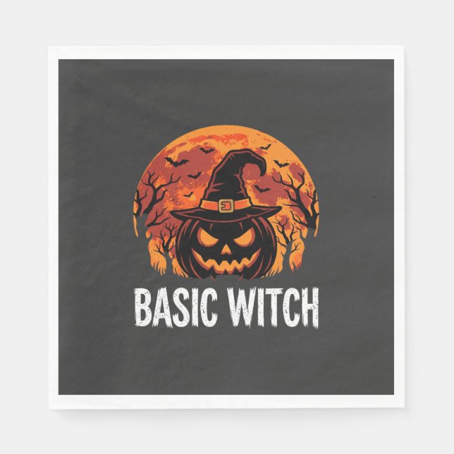 Guardanapo De Papel Gráficos Básicos de Halloween Feiticeira Abóbora L (Frente)
