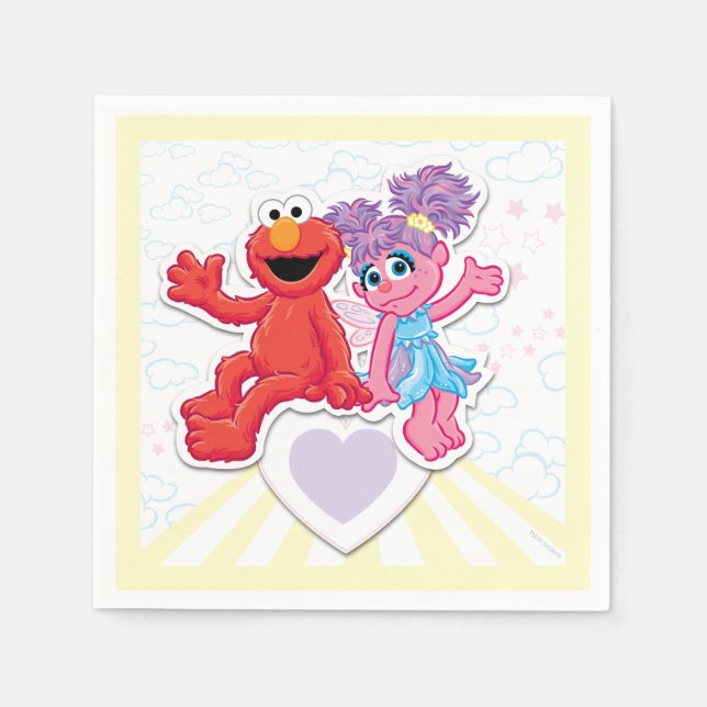 Guardanapo De Papel Gráficos de Abby & Elmo (Frente)