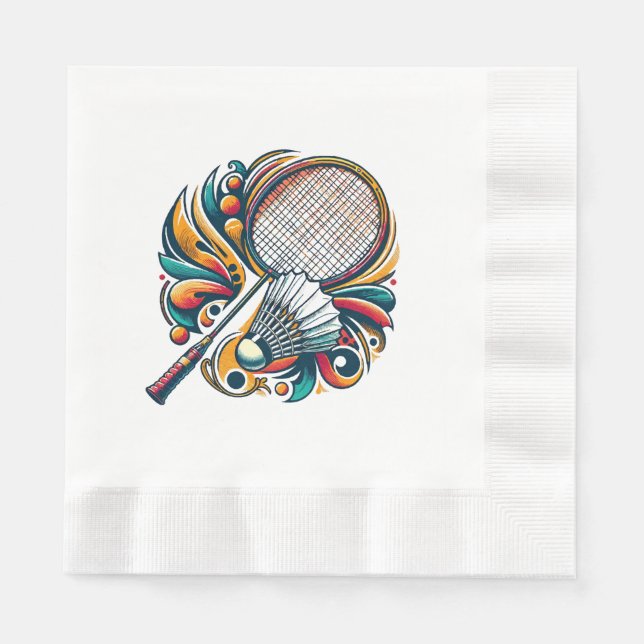 Guardanapo De Papel Gráficos de Badminton (Frente)