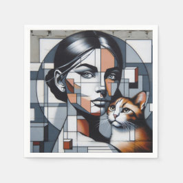 Guardanapo De Papel Grafite Cat Lady