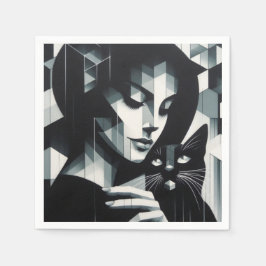 Guardanapo De Papel Grafite Cat Lady