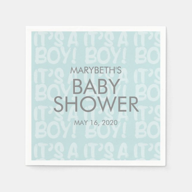 Guardanapo De Papel Grafite Papel Azul Chá de fraldas Nápoles (Frente)