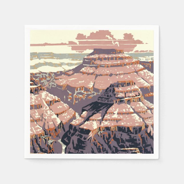 Guardanapo De Papel Grand Canyon Western Graphic Art American (Frente)