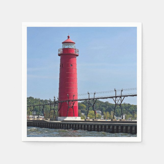 Guardanapo De Papel Grand Haven Michigan Lighthouse (Frente)