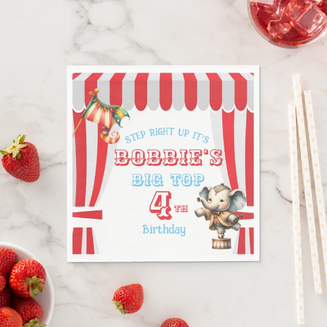 Guardanapo De Papel Grande aniversário do Circus Top (Insitu)