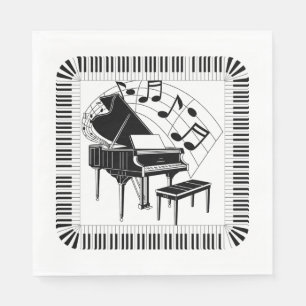Guardanapo De Papel Grande Celebração de Música Piano