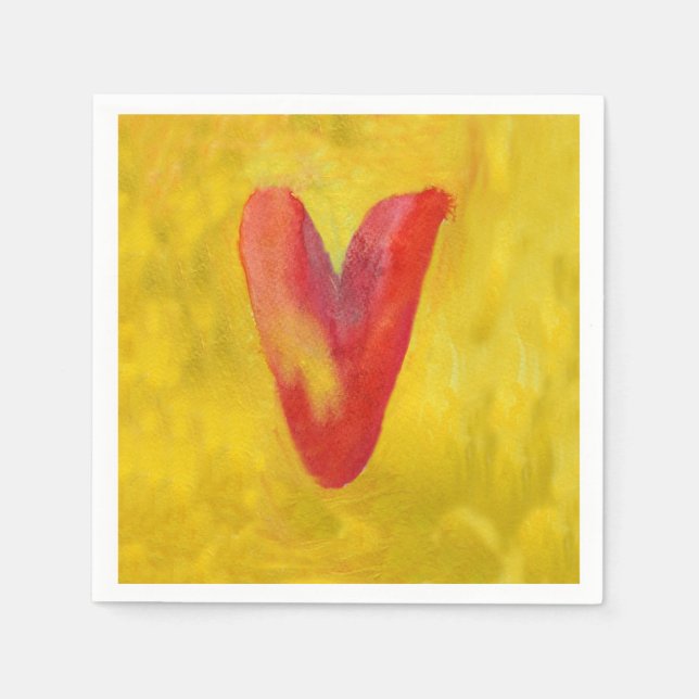 Guardanapo De Papel Grande Coração Vermelho (Frente)