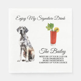Guardanapo De Papel Grande Dane Wedding Signature Beber Napkins