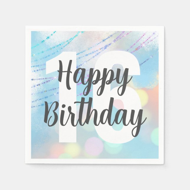 Guardanapo De Papel Grande Festa de aniversário Bokeh Napkins (Frente)