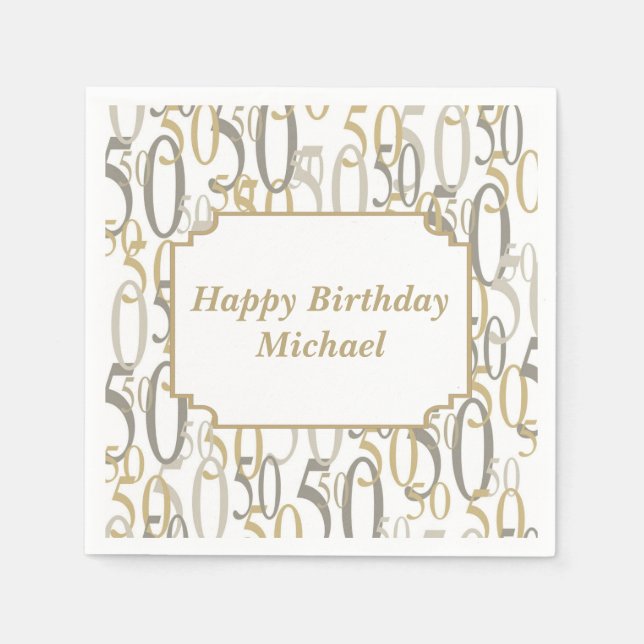 Guardanapo De Papel Grande Festa de aniversário personalizada 50 (Frente)