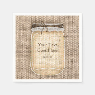 Guardanapo De Papel Grande Mason Jar com Casamento Russo Burlap & Lace