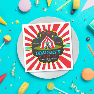 Guardanapo De Papel Grande primeiro aniversario de Carnaval de Circo S