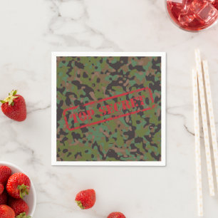 Guardanapo De Papel Grande Segredo IG Camouflage Party Coctail Napkins