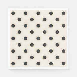 Guardanapo De Papel Grandes Bolinhas Pretas e Branco Antigo