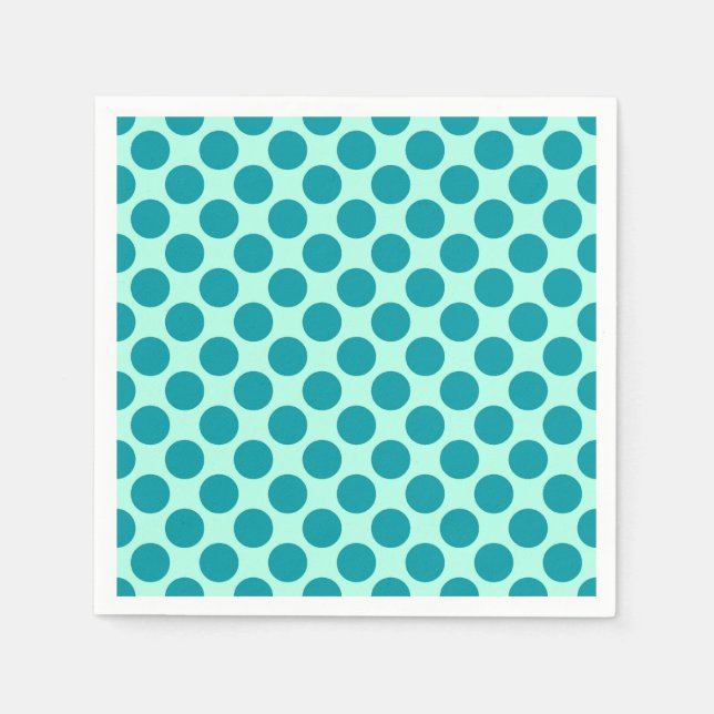 Guardanapo De Papel Grandes pontos retrorreflectores - aqua e turquesa (Frente)