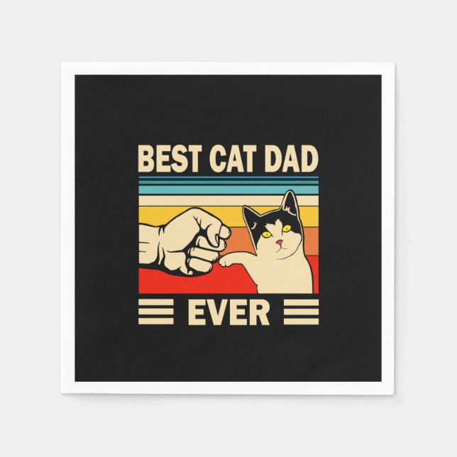 Guardanapo De Papel Grandfather Quotes | Best Cat Dad Ever (Frente)