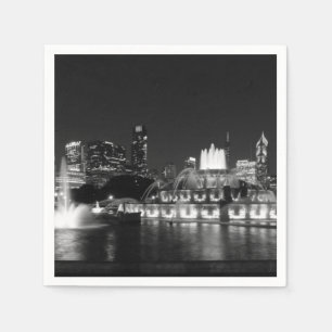 Guardanapo De Papel Grant Park Chicago Grayscale