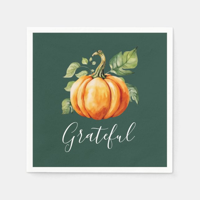 Guardanapo De Papel Grateful Pumpkin Green (Frente)