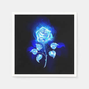 Guardanapo De Papel Gravação de Rosa Azul