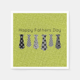 Guardanapo De Papel Gravatas Negras de Denim Verde Dia de os pais Feli