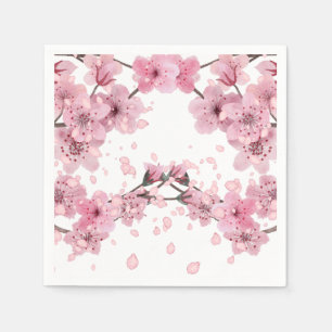 Guardanapo De Papel Gravura da Flor de Cerejeira