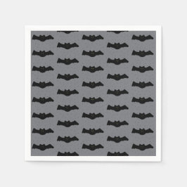 Guardanapo De Papel Gray and Black Halloween Bats