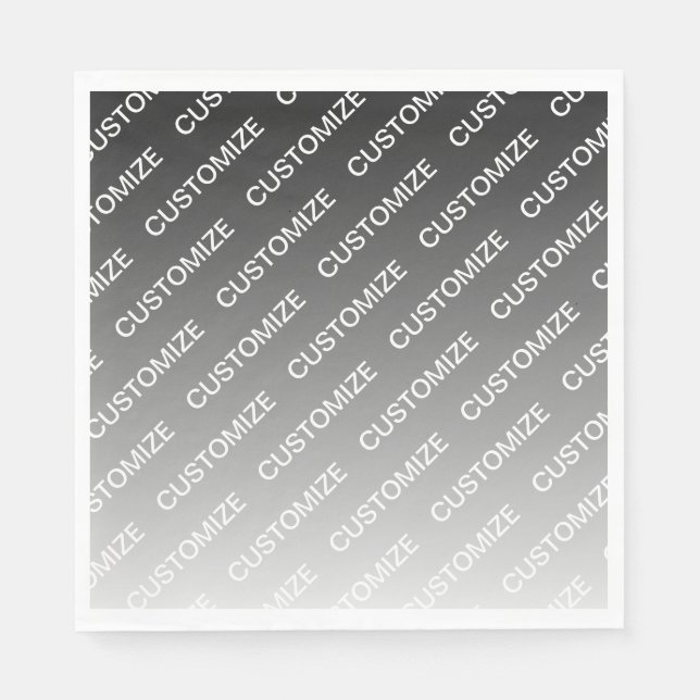 Guardanapo De Papel Gray (changeable color) Ombre & Text Pattern (Frente)