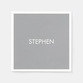 Guardanapo De Papel Gray minimalist custom name 