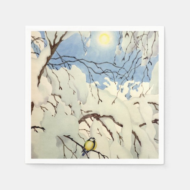 Guardanapo De Papel Great Tit - Theodor Severin Kittelsen (Frente)