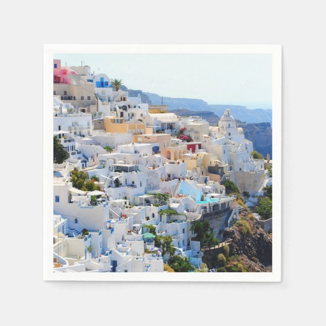 Guardanapo De Papel Grécia Santorini Napkins (Frente)