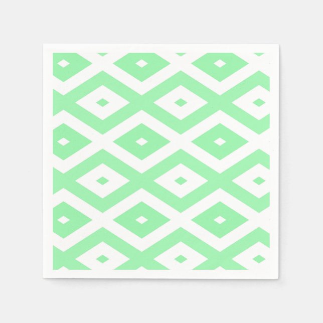 Guardanapo De Papel Green and white diamond pattern (Frente)