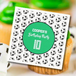 Guardanapo De Papel Green Boy Soccer Birthday Party