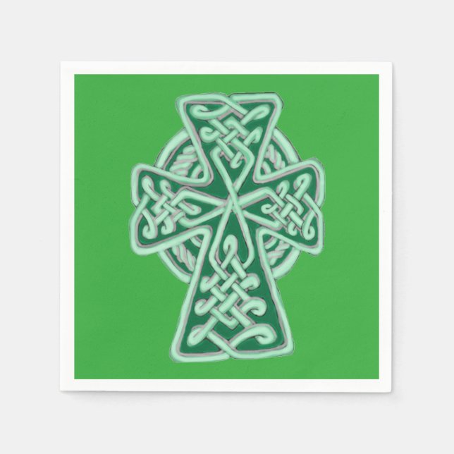 Guardanapo De Papel Green Celtic Cross Napkins (Frente)