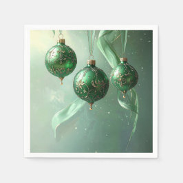 Guardanapo De Papel Green Christmas Ball Holiday Napkin