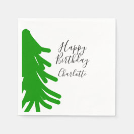 Guardanapo De Papel Green Christmas tree happy birthday December winte