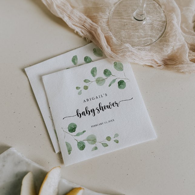 Guardanapo De Papel Green Delight Eucalyptus Chá de fraldas Napkins (Criador carregado)