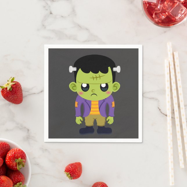 Guardanapo De Papel Green Frankenstein Monster Halloween (Insitu)
