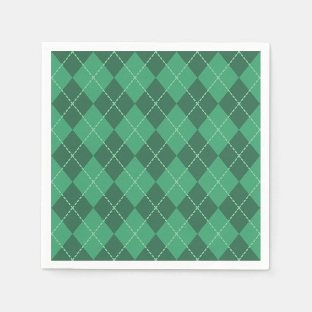 Guardanapo De Papel Green Irish Argyle Napkins (Frente)