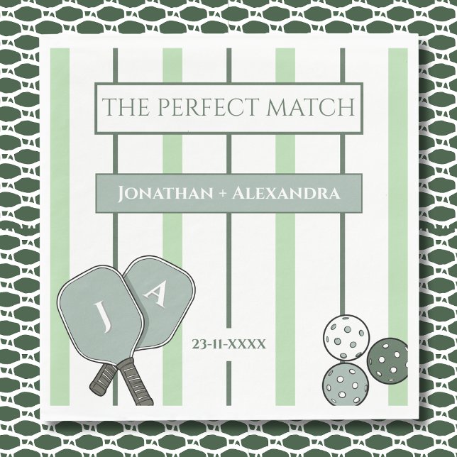 Guardanapo De Papel Green Perfect Match Couples Bridal Shower (Criador carregado)