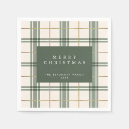 Guardanapo De Papel Green Plaid Christmas Paper Napkins