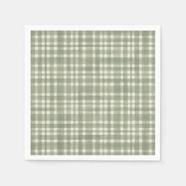 Guardanapo De Papel Green Plaid Watercolor Gingham Party Plate